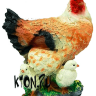 Фигура полистоун Курица кубанская с цыплятами 43 см