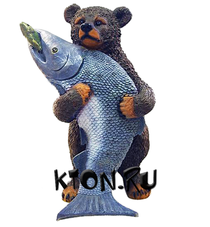 Фигура полистоун Медведь с рыбой 61 см