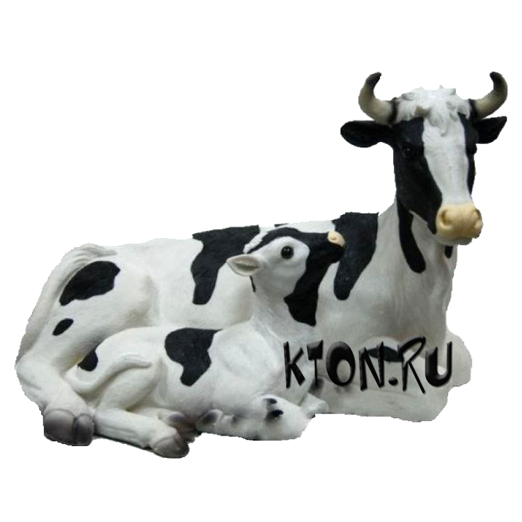 Фигура полистоун Корова с теленком 52 см