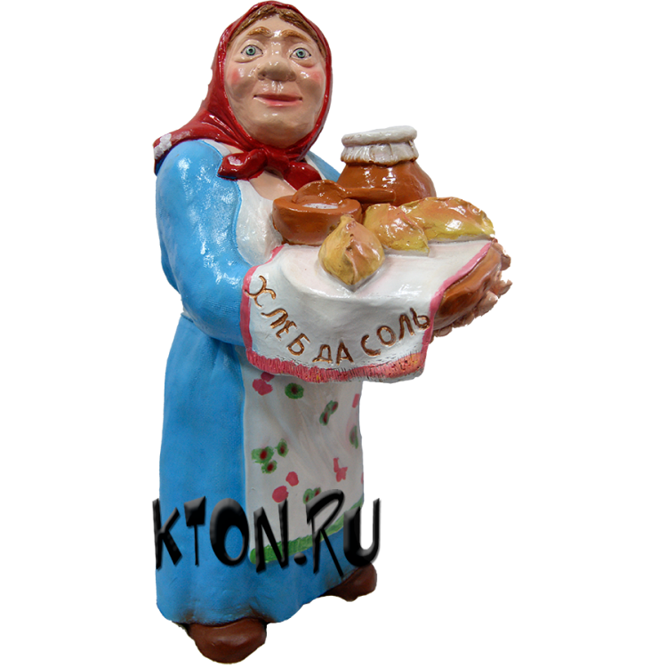 Фигура полистоун Бабка Хлеб да соль 56 см