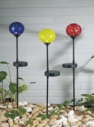 Фонарь садовый 3 разноцветных шара 
