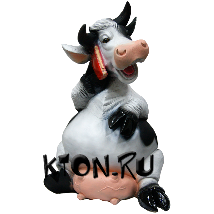 Фигура полистоун Корова с телефоном 65 см